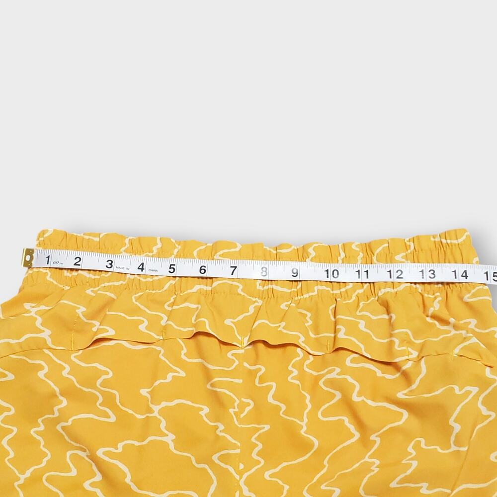 Athleta Printed Mesh Racer Run Short 4" Yellow Small Athleisure Casual Active - Picture 6 of 8